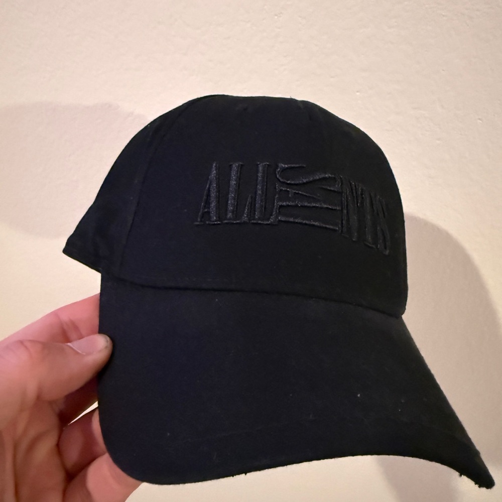 All Saints Black Tonal Logo Baseball Cap